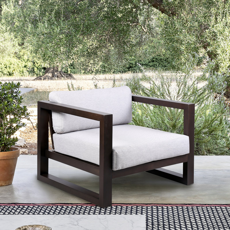 Chaise de patio avec coussins Caselyn, Terre