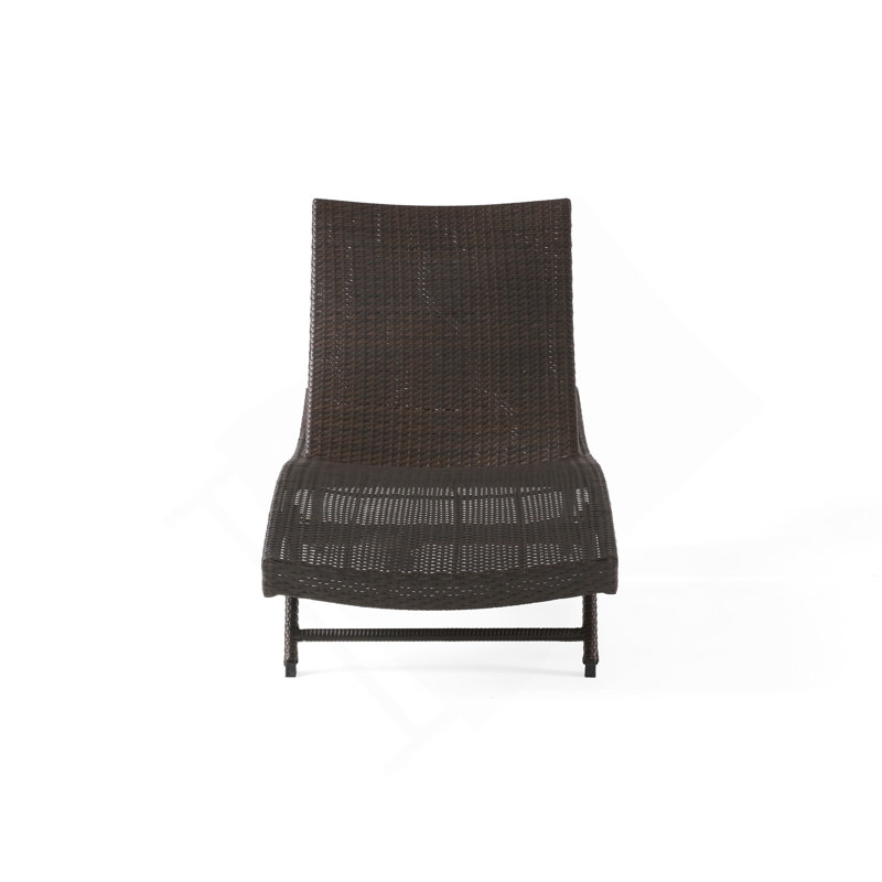 Chaise longue en osier PE, Brun