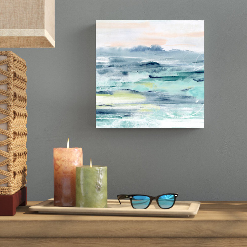 «Beach Tides II» par June Erica Vess - reproduction d'art sur toile tendue, H 12 po x l 12 po