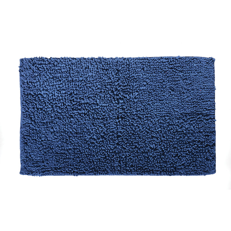 Tapis de bain à lacets shoe, Bleu marine
