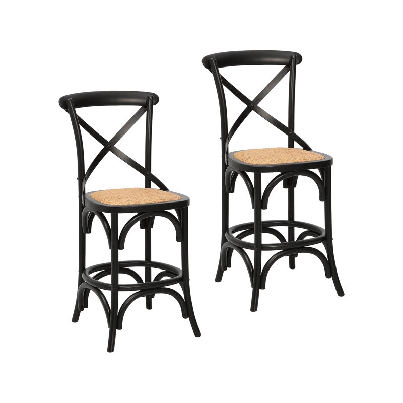 Lisa Bar Stool, Counter Stool (24.41” Seat Height), Black