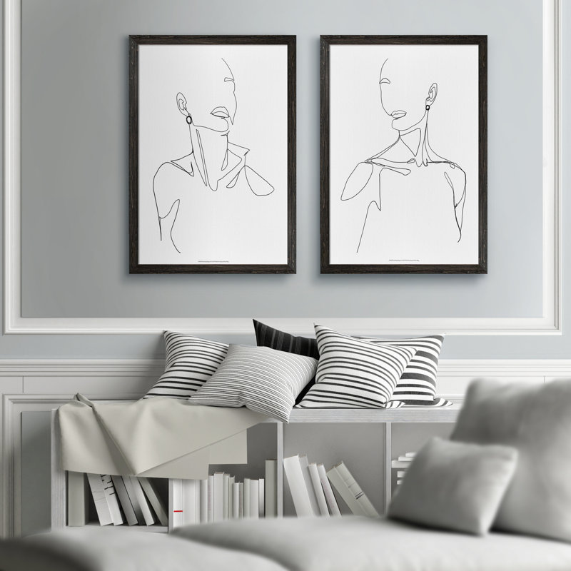 «Everlast Elegance I» par Vincent Van Gogh - ensemble de 2 reproductions de dessins encadrés, H 24 po x l 18 po x P 1,25 po