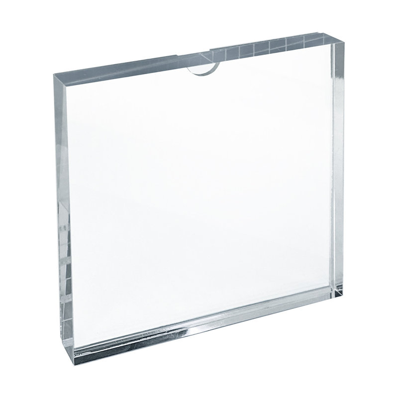 Clear Acrylic Block Sign Holder Frame 4" x 6", Set of 2