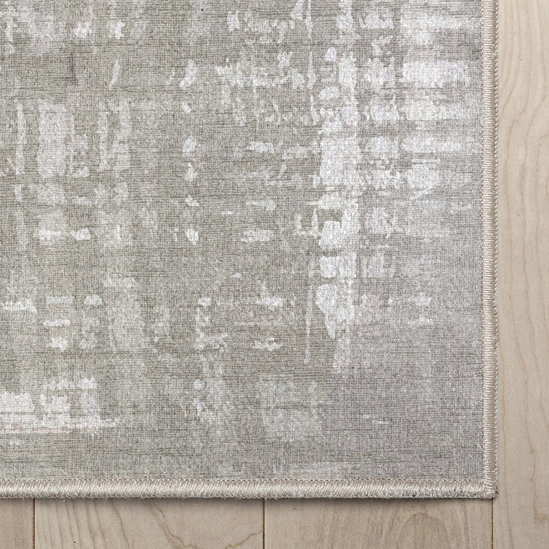 Blue and Beige Abstract Synthetic Flat-Weave 5' x 7' Area Rug