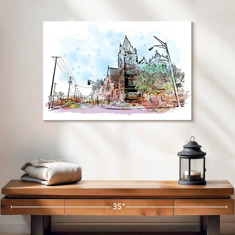 Sireci Fort Wayne Street Corner, 16" H x 24" W