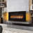 48 Inch Curved Front Wall Mounted Electric Fireplace With Remote And Multi Color Flame & Emberbed