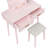 Kamila 4-Drawer Modern Makeup Vanity Set · LED Smart-Touch Mirror · Padded Stool-1295870702
