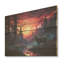 Cerf au clair de lune, paysage III - animal cerf sur bois-1085368564