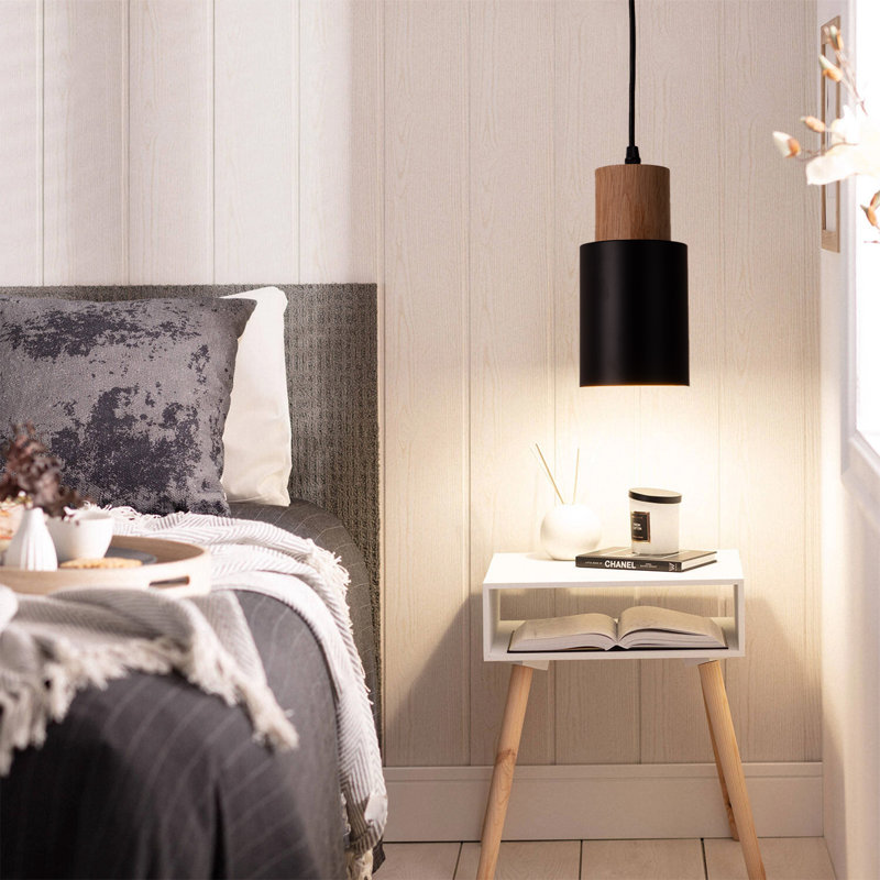 Luminaire suspendu Kandace, Noir mat