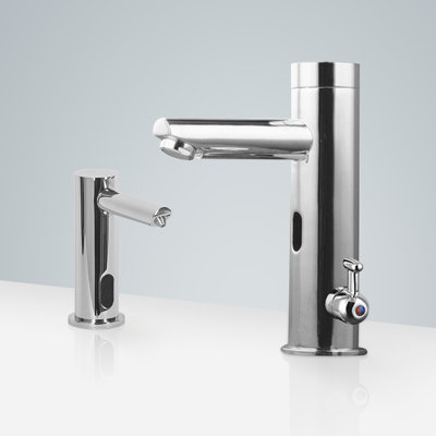 Robinet à capteur automatique et distributeur de savon: solution sans contact à double fonction pour les toilettes commerciales
