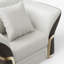 Chaise avec accoudoirs, fauteuil en similicuir brun et blanc
