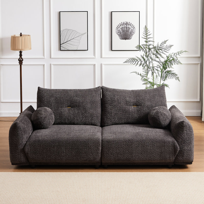 Laine d'agneau grise avec assise et dossier ergonomiques - Base moderne à 2 écailles