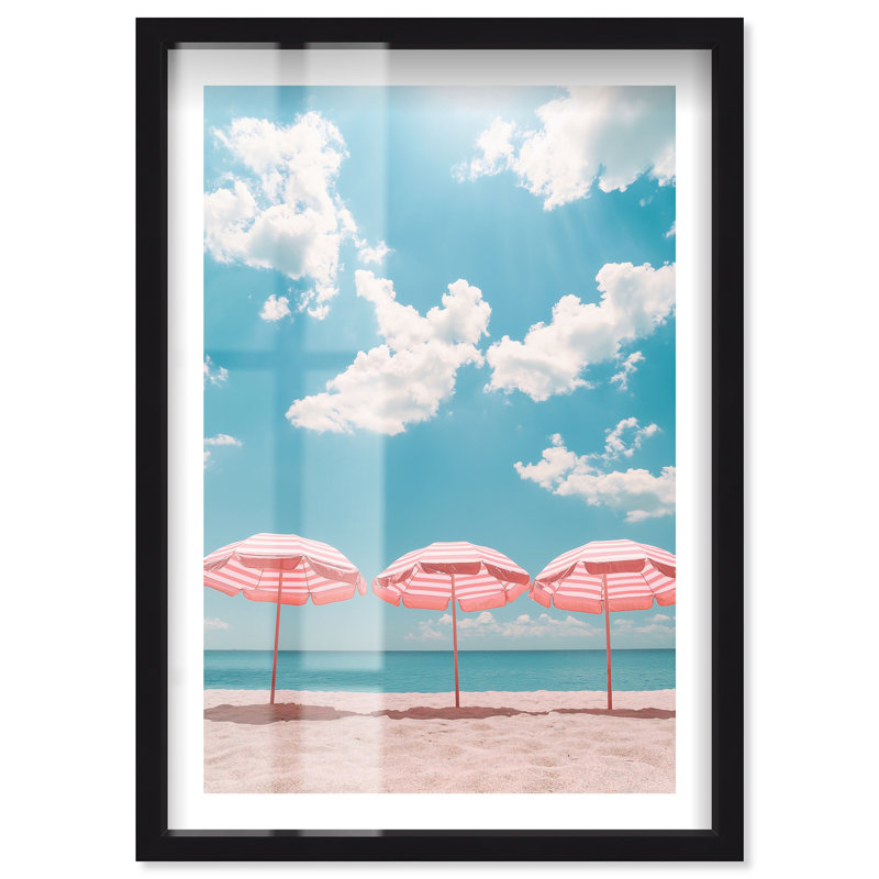 «Seaside Stripes Shadowbox Print» par Notoriart, H 31 po x l 21 po, Noir
