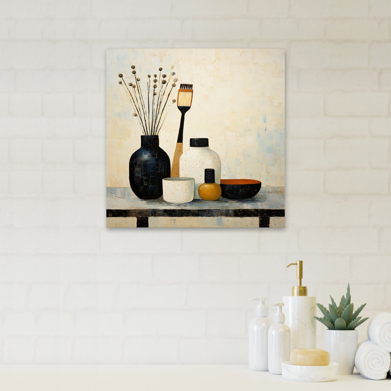 Articles de toilette contemporains, art mural, H 32 po x l 24 po x P 1 po