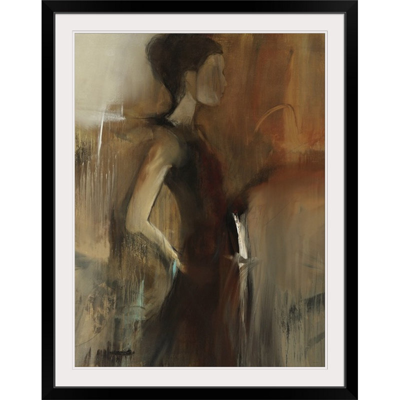«Evelyn» par Anietra, reproduction d'art, Cadre noir, H 32 po x l 26 po x P 1 po