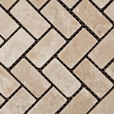 Carreau de mosaïque en chevron Travertine