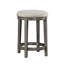 Ensemble repas 4 pièces pour le petit-déjeuner décontracté - table à hauteur de comptoir à finition grise, banc et 2 tabourets, capacité de tabouret de 250 lb, sièges rembourrés en mousse, tabourets en placage de style industriel avec sièges, assemblage simple