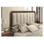 Ensemble de chambre à coucher de style moderne du milieu du siècle pour lit king-size avec tête de lit DEL, table de chevet et commode finition noyer