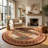 Rug Branch Aseel 5' x 5' (5'3" x 5'3") Red/Black Persian Medallion Indoor Round Area Rug, Traditional, Low Pile, Stain-Resistant Carpet - Living Room, Bedroom, Dining Room, and Kitchen-41414591