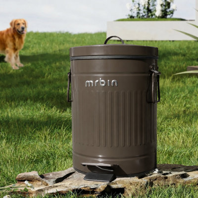 Poubelle à crotte avec couvercle MRBIN, 13 L brun, HMAYO0111