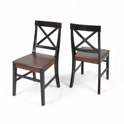 Gelacio Solid Wood Cross Back Side Chair