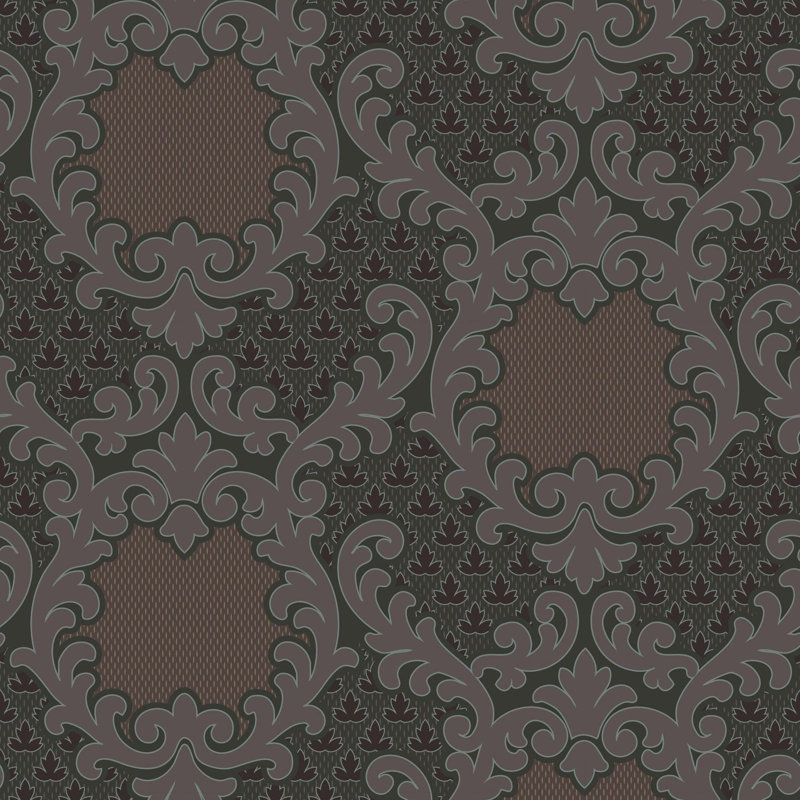 Shadow Leaf Damask - Wallpaper, Red Night, Premium Paper