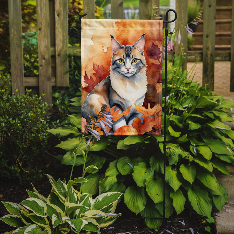 Chat en feuilles d'automne drapeau de jardin, Aphrodite Giant