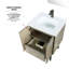 Meuble-lavabo rustique de 61 cm de largeur, comptoir en quartz blanc, robinet en métal et miroir de 46 cm - Meuble-lavabo teinté avec protection anti-rayures, comptoir durable de 51 cm de profondeur