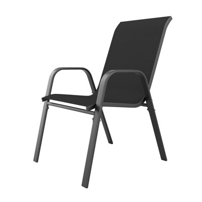 Calloway Modern Patio Dining Chairs with Ergonomic Design, Waterproof Teslin Fabric, Rust-Resistant Frame