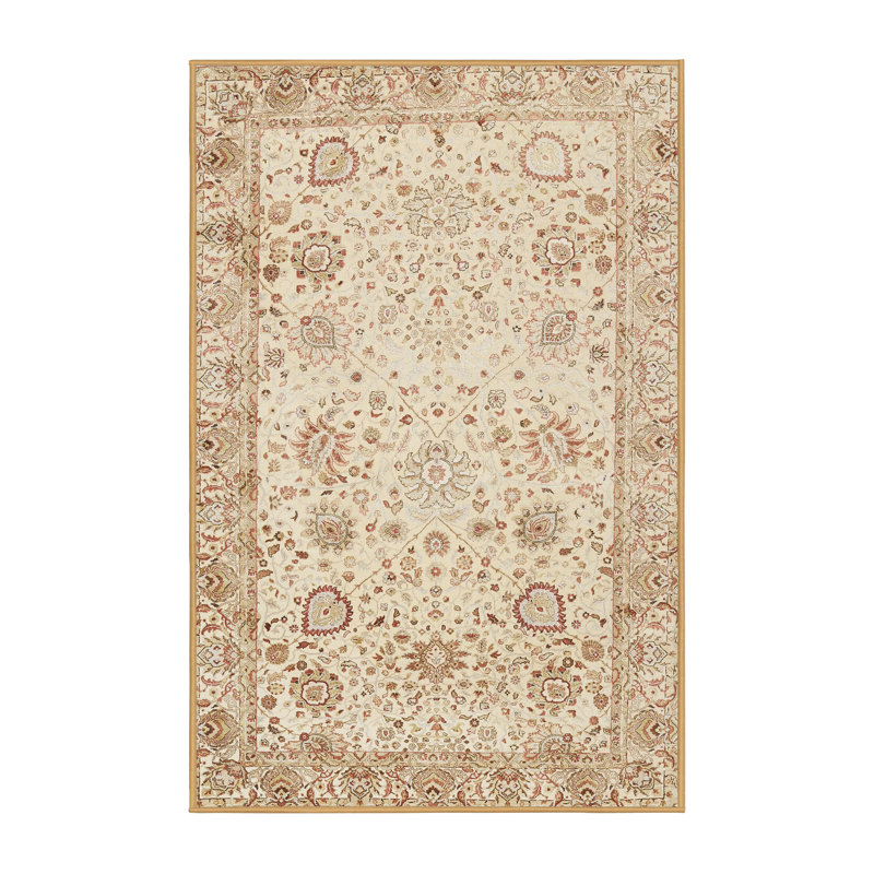 Tapis traditionnel beige clair, Rectangle 5 pi x 7 pi