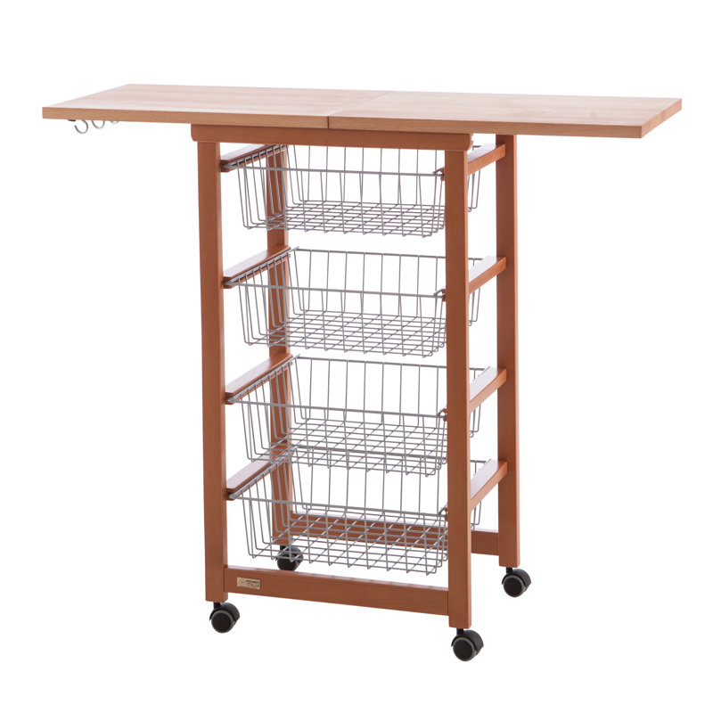Millwright Solid Wood Kitchen Cart, Cherry