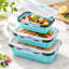 Ensemble de 3 boîtes à lunch pliables en silicone, boîte à bento 3 tailles, empilable, unisexe