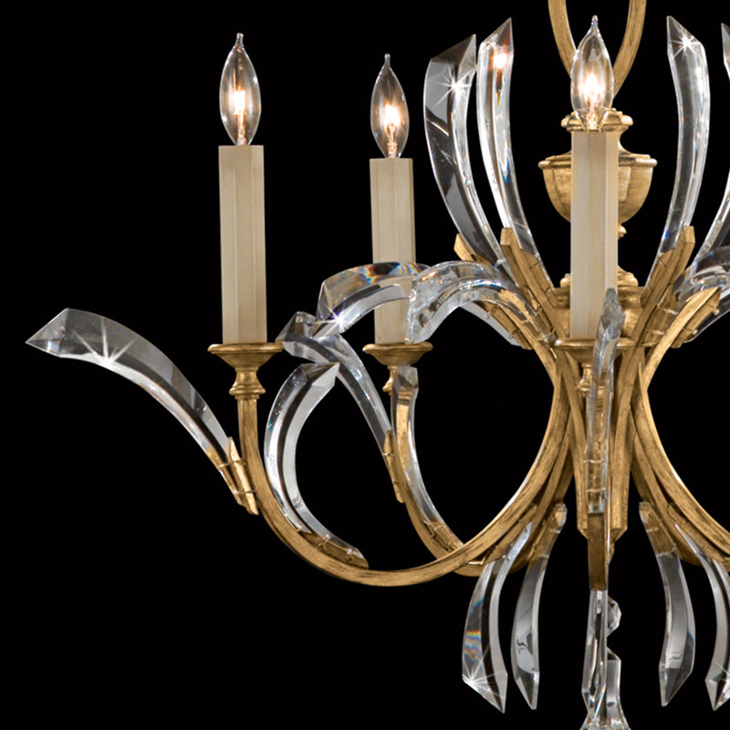 Beveled Arcs 5 - Light Chandelier, Gold