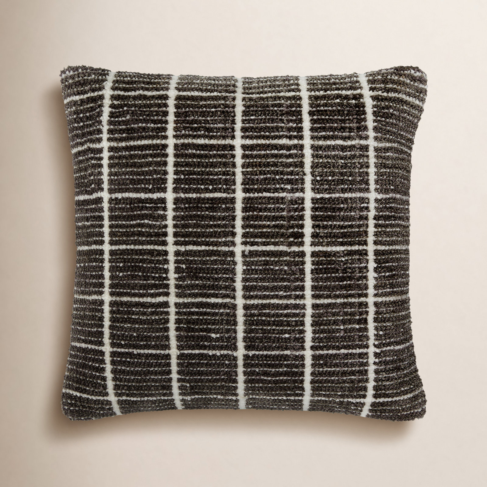 Wanderer Pillow Cover, Down, 20" x 20", Gray/White