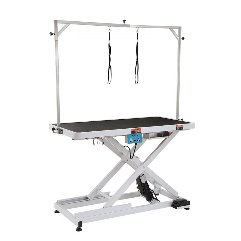 Table de toilettage électrique pour animaux de 50 po, bras de toilettage robuste pour grands chiens, station de toilettage pour chien à hauteur ajustable, table de toilettage antidérapante, support maximum 400LBS