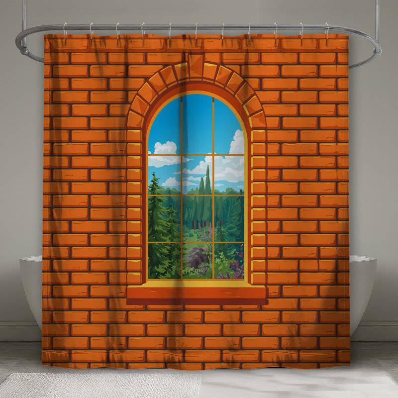 Rideaux de douche Brick Wall, L 70 po x H 93 po