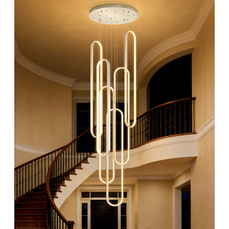 Modern Chandelier With Dimmable Lighting, Silver