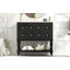 Ensemble de meuble-lavabo avec lavabo 36 po, lavabo en céramique encastré, ensemble de meuble-lavabo autoportant avec 4 tiroirs, meuble-lavabo à cadre en bois massif, noir-508711669