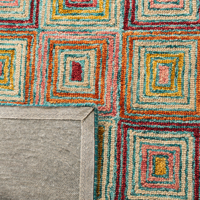 Tapis rose en laine touffeté à la main Deyoung, Rectangle de 5 pi x 8 pi