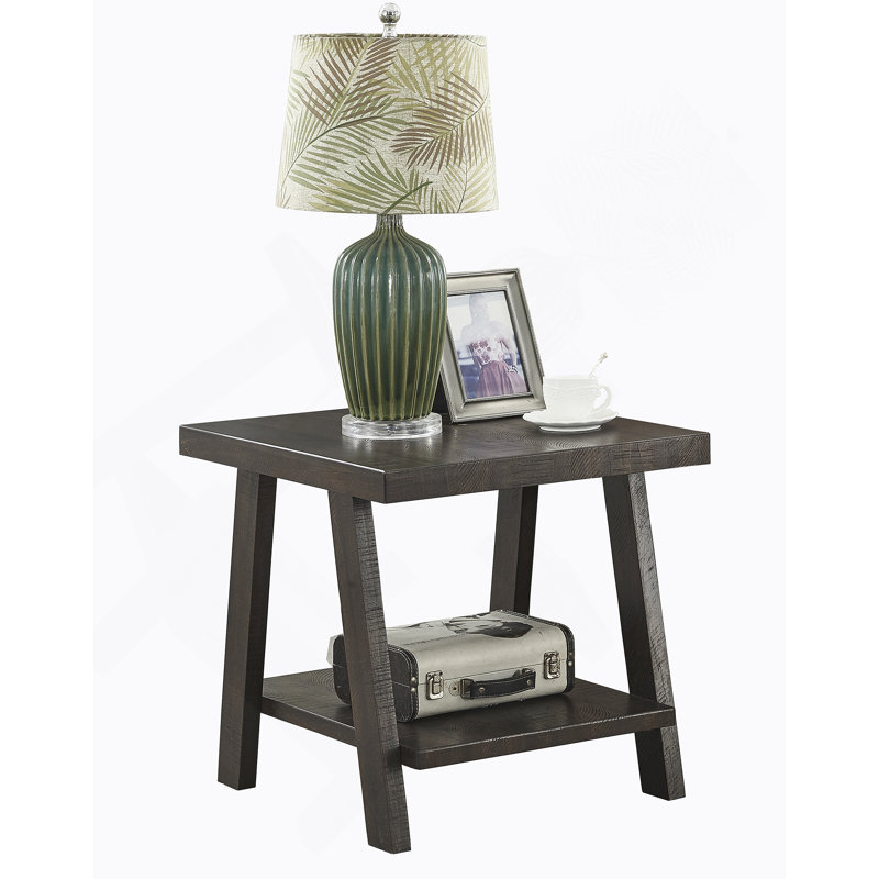 Table de bout Athens, Noir, Gris foncé, H 23 po x l 22 po x P 24 po