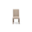L'ensemble de salle à manger 7 pièces comprend une table moderne et 6 chaises parsons en tissu de lin brun clair avec dossier rembourré - finition noyer antique-1224853809-1224684152