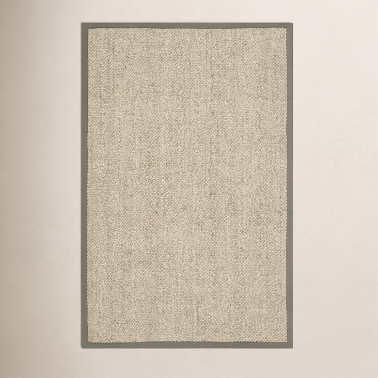 Beige Green Floral Jute Rug, Rectangle 8' x 10'