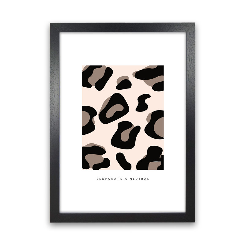 Big Leopard Powder Rose - Print, Black Frame, 33.7cm H x 25cm W x 3cm D