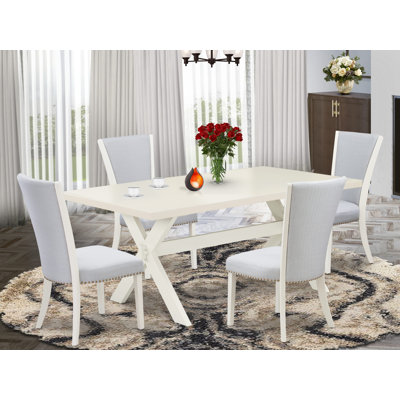 Laumann Rubberwood Solid Wood Dining Set