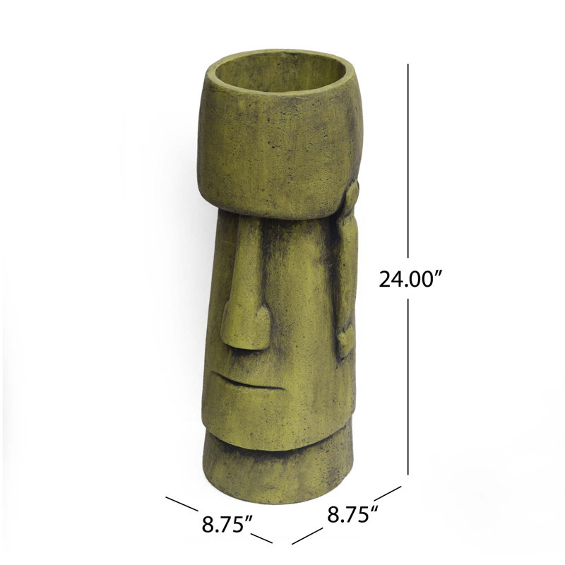 Jardinière d'extérieur, H 24 po x l 8,75 po x P 8,75 po, Vert antique