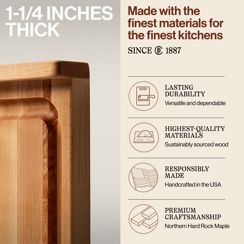 BoosBlock® John Boos Maple Wood Pastry Board, 23.75" W x 23.75" L
