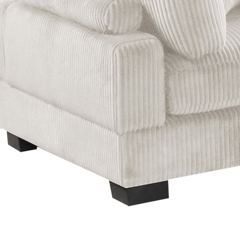 Bentley Modern Style Corduroy Fabric Upholstered CORNER Wedge Made With Wood Frame In Cream (NJ Warehouse Inventory), Beige