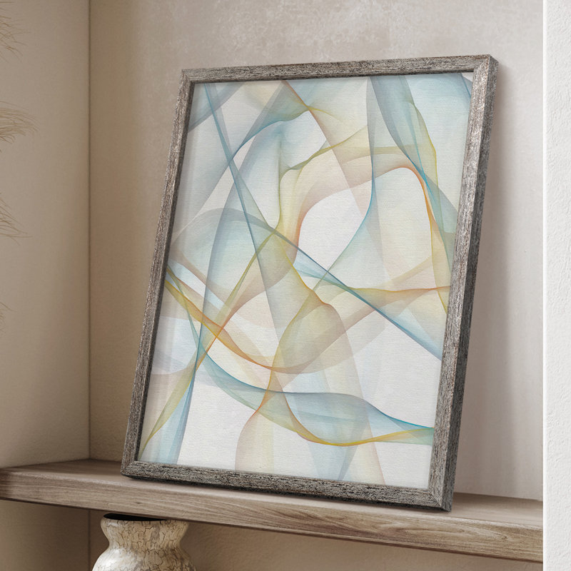 «Curves and Waves III», reproduction encadrée - bois massif, H 11 po x l 9 po