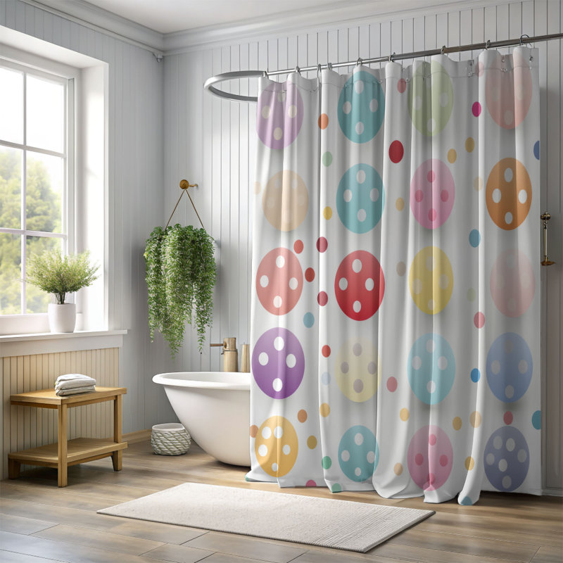 Rideau de douche Dots Art - Premium, H 74 po x l 71 po