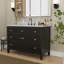 Ensemble de meuble-lavabo simple 48 po avec plateau en pierre d'ingénierie Dee, lavabo en céramique Dee-112740265